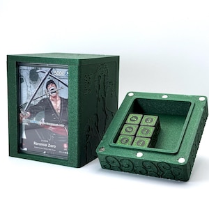 OPTCG-deckbox Geïnspireerd door Roronoa Zoro Leader | Capaciteit van 100 kaarten met enkele sleeve | 3D-geprint met mini-klikhouder | Geschikt voor kaarten met drie mouwen