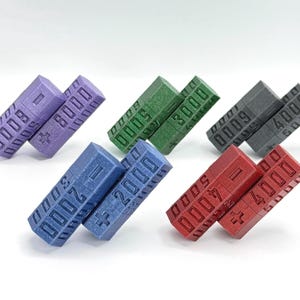 Contadores TCG | 2 peças | Mais ou menos 1000–6000 impressos em 3D | Escolha sua cor | Hex Fidget | Magnético | Compatível com OPTCG e Deck Box