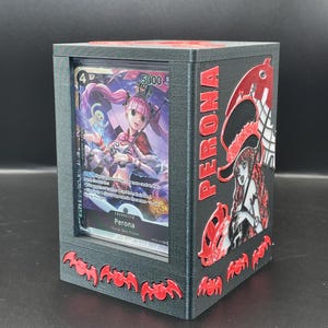 Caixa de baralho OPTCG Ghost Princess Perona temática | Serve para baralho de três mangas | Impressão 3D com mini compartimento para encaixe e dados | Item de presente feito por fã