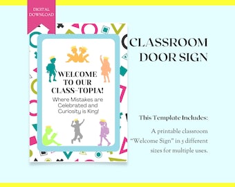 Classroom Welcome Sign | Teacher Door Decor (PDF)