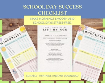 Tabla de rutina diaria para niños, horario visual editable (PDF)