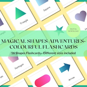 Shapes Flashcards for Kids - Learning Cards for Preschoolers, Fun Early Learning Activity, Educational Shape Flash Cards