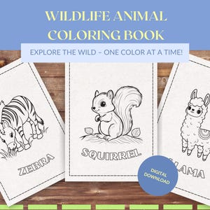 Animal Coloring Pages Printable, Forest & Safari Animal Coloring Sheets for Kids, Educational Nature Activity PDF