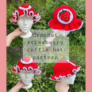 Crochet strawberry hat pattern