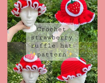Crochet strawberry hat pattern
