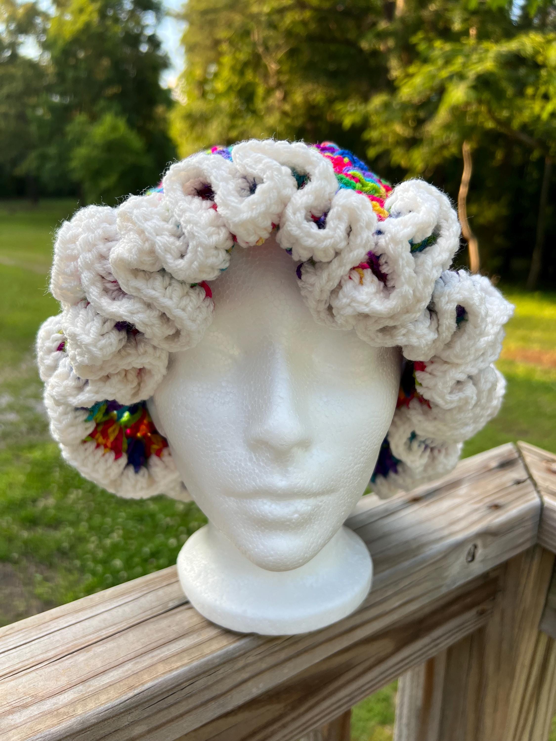 NEW Plum Rhapsody — Sculpted Crochet Ruffle Hat For Women Dramatic Ruffle Granny Hat Mardi Gras Style Ultra Ruffle Hat main image 3