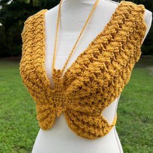 Crocheted butterfly top