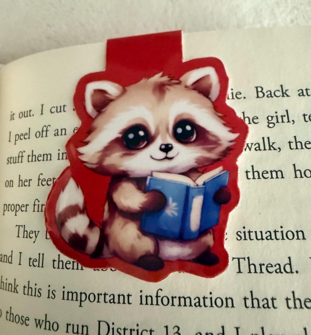 Raccoon Magnetic Bookmark – Woodland Animal Book Accessory- Add Name to ...