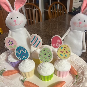 Colorful Easter Egg Cupcake Toppers for your Easter Celebration Dessert