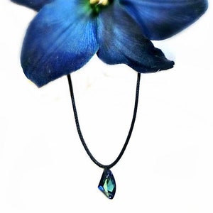 H2O Just Add Water Necklace With Genuine Swarovski 6656 Galactic Bermuda blue Crystal Pendant.