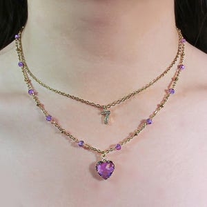 I Purple You BTS Necklace, BTS Seven Necklace, BTS Signature Color Purple Heart Pendant Necklace, Army Gift Necklace, I Love You Necklace
