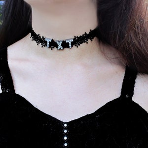 TXT Rhinestone Choker Necklace: Kpop Lace Collar