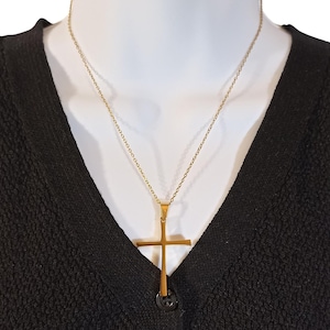 Kreuz Halskette, Unisex Rock&#39;n&#39;Roll Halskette, Ozzy Osbourne inspirierte Gothic Kreuz Halskette, Promi Fans Geschenk Große Gold Kreuz Halskette.