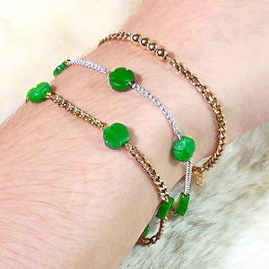 BTS V Bracelet, Kim Taehyung Jinny&#39;s Kitchen tv Show inspired Clover Green Bracelet, BTS Jewelry, BTS Merch, Women Bracelet