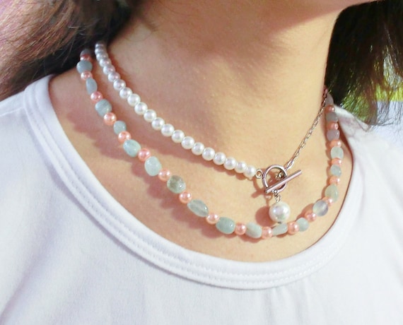 [HARANG] ★BTS 着用★ Pearl Point Gemstone Beads Necklace JUNGKOOK PTD Pearl Necklace – BTS ARMY GIFT SHOP