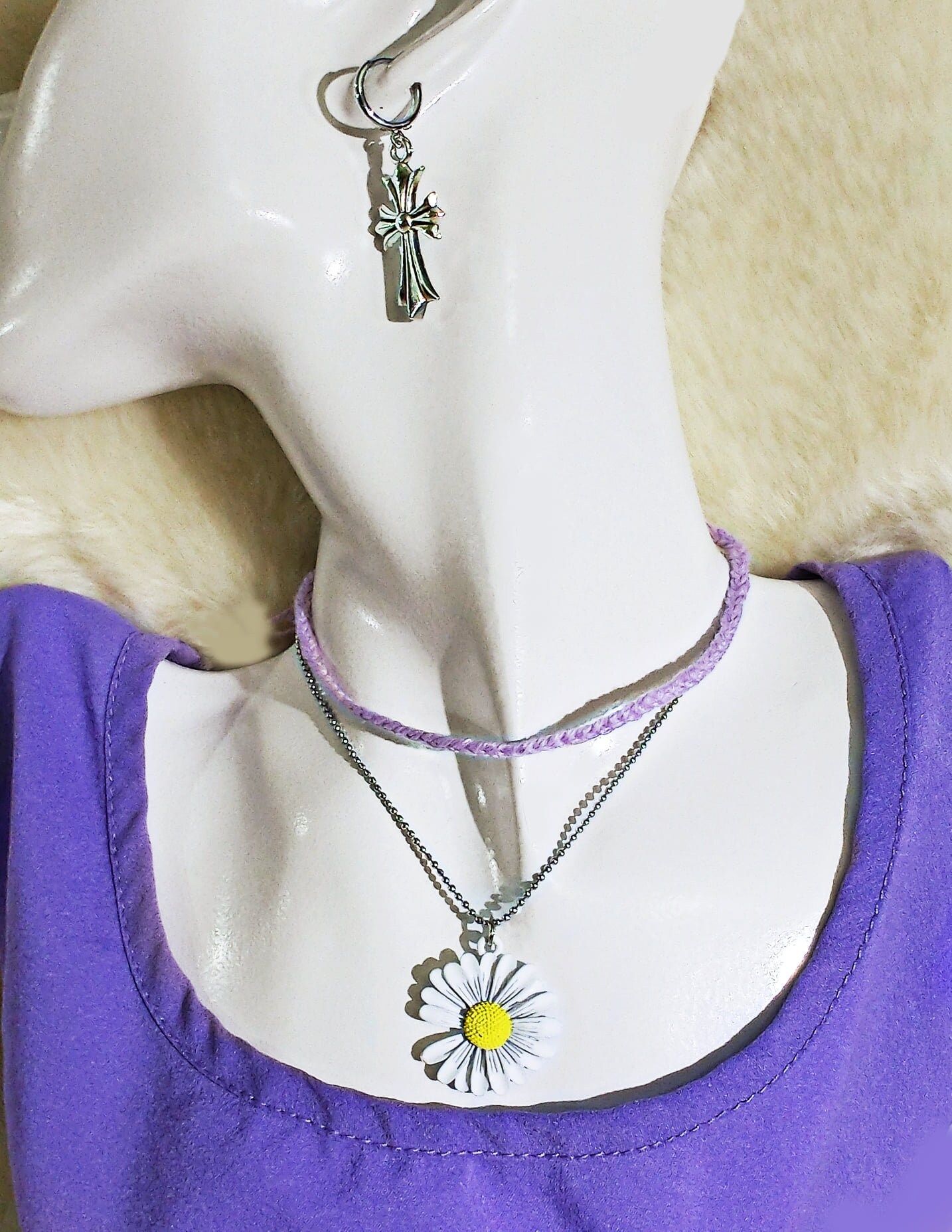 BTS Jimin Inspired Gothic Cross Earrings From Dynamite Wings