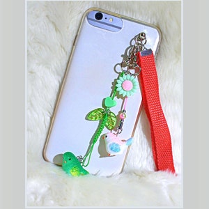 Cute Parrot Bird Key Chain Keyholder. Bird Charms. Keychain, Lanyard
