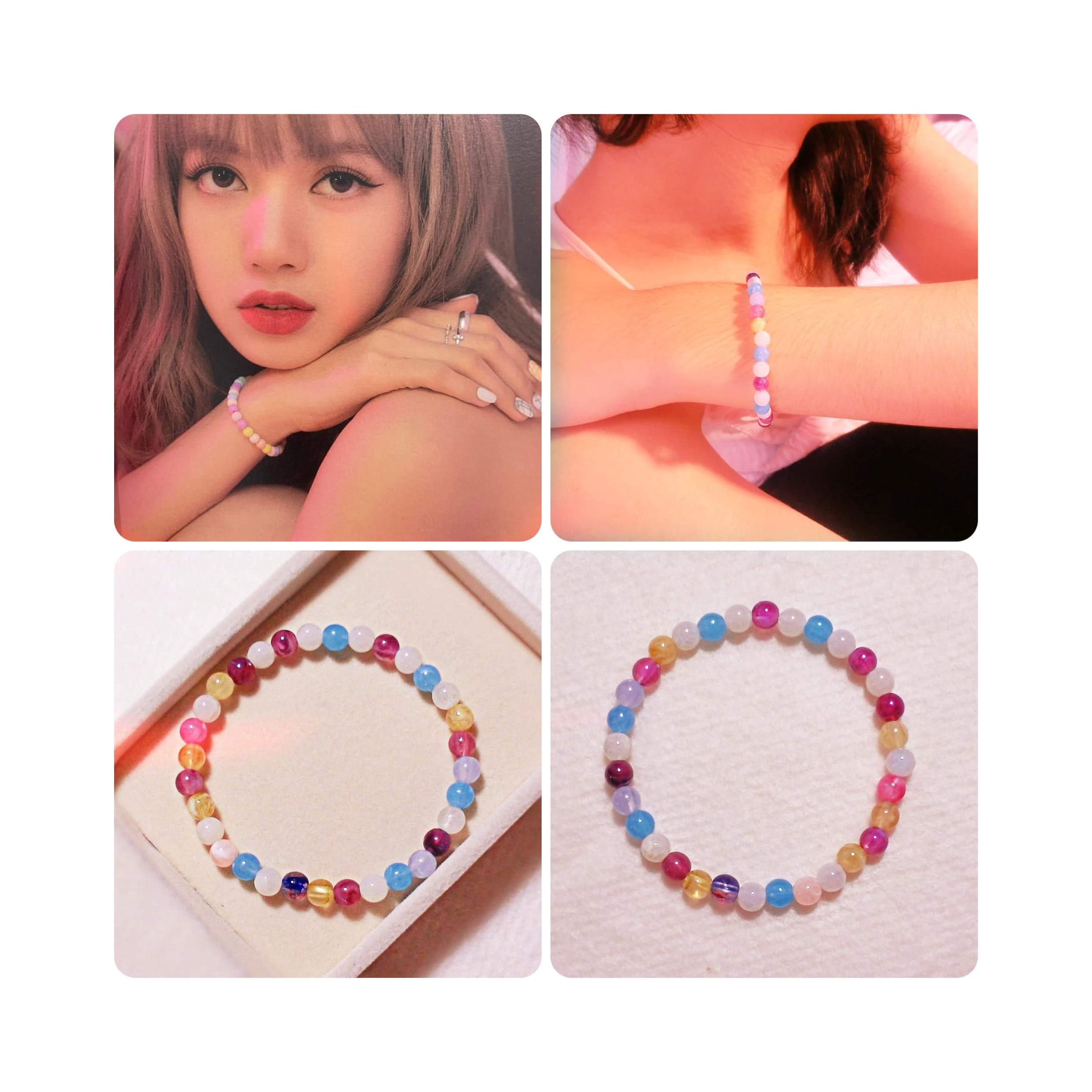 Blackpink Lisa Inspired Bracelet. Natural Gemstone Beaded Bracelet