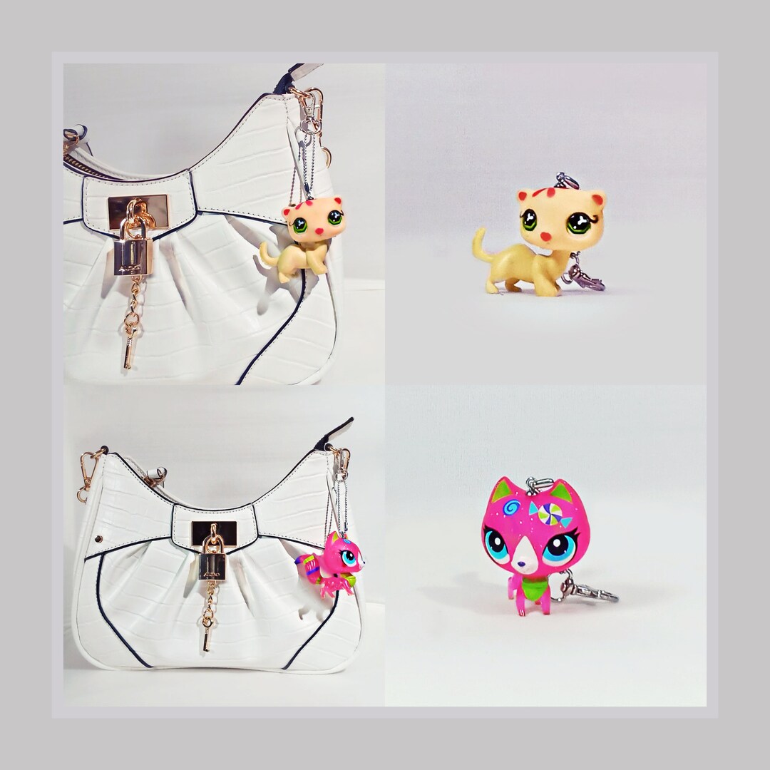 Littlest Pet Shop Keychain. Cute Kitten Keychain. Girls Keychain Accessories Etsy