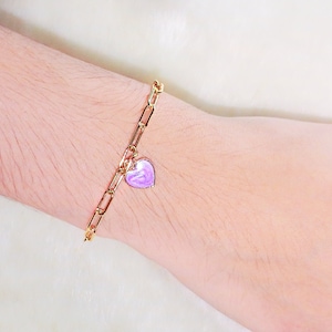 BTS V I Purple You Bracelet.  I Purple You BTS Bracelet, I purple you Army Bracelet, We Purple you BTS Bracelet. Purple Heart Charm Bracelet