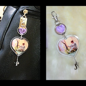 BTS Jimin Inspired Heart Glass Keychain. I Purple You BTS Inspired Heart Keychain. Kpop Charm Keychain. Bag KeyChain. Bagpack Keychain.