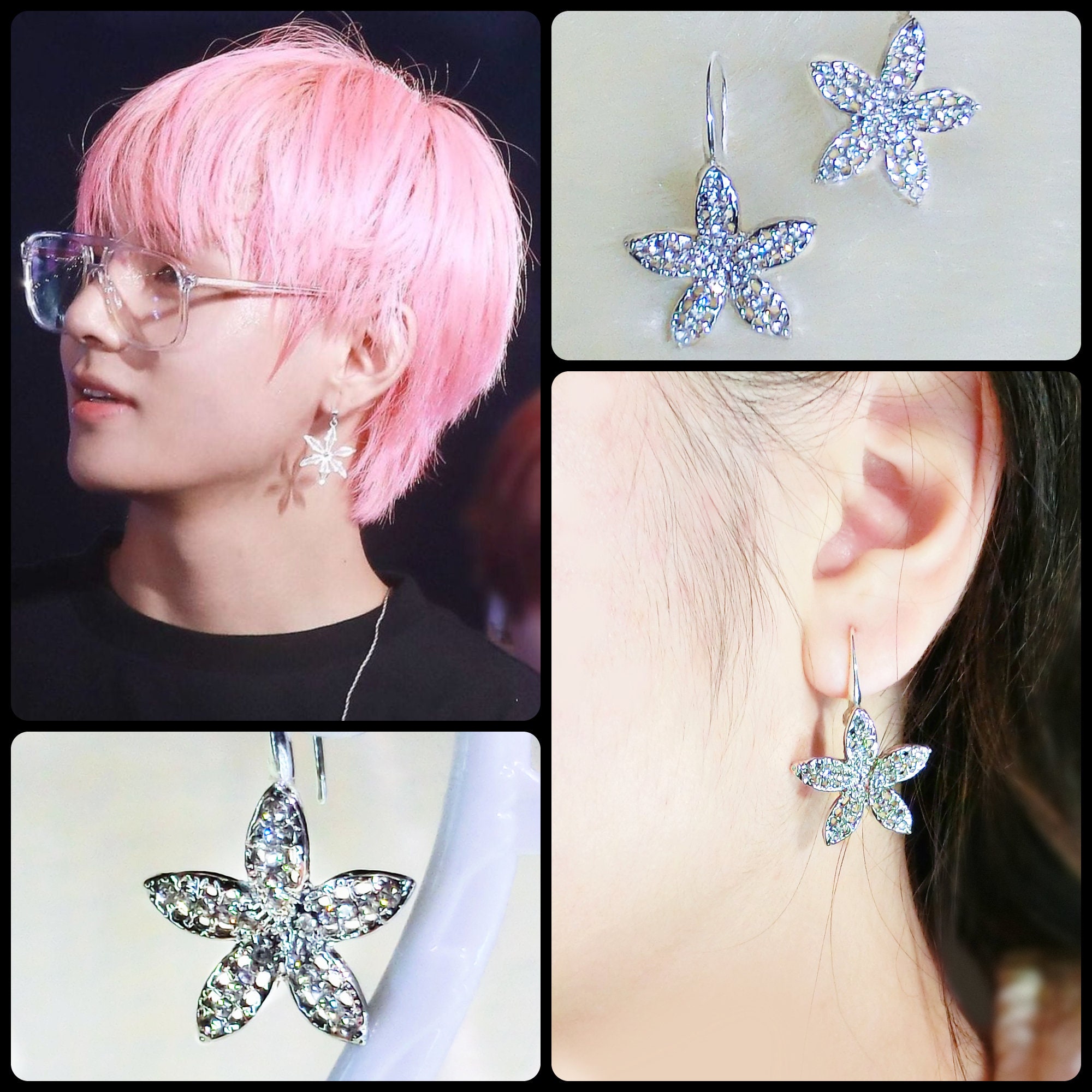 Taehyung flower earring sale