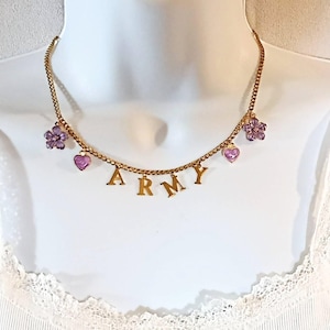 I Purple You BTS Necklace, BTS Army Forever Necklace, Purple Heart Pendant Necklace, Army Gift Necklace, I Love You Necklace, Kpop Jewelry