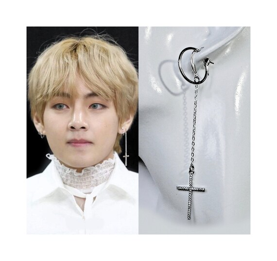 Bts v cross earrings best sale