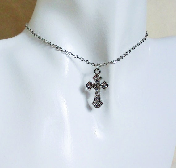BTS Suga Inspired Cross Necklace: Silver Zircon Charm, Army