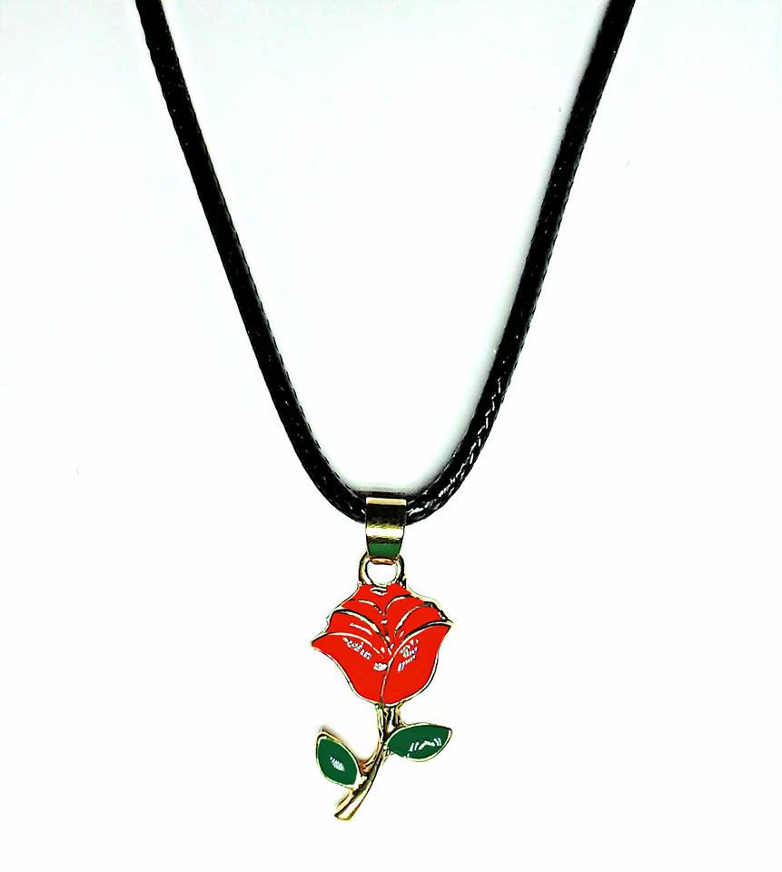 Red Rose Necklace Rose Necklace Fashion Jewelry Rose Pendant Etsy Canada
