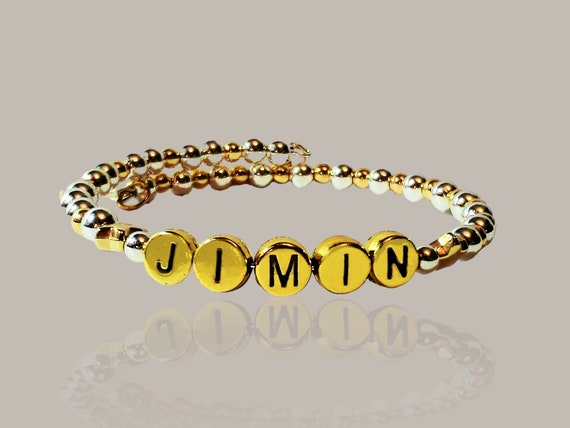 BTS Name Bangle Bracelet, Name Letter Bracelet, Jimin