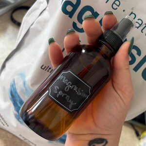 My product is an all natural magnesium spray made with a 1:1 ratio of magnesium and distilled water