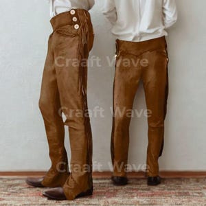 Men 100% Genuine Suede Leather Pant, Western Cowboy Native Indian Leather Pant, Handmade Native Style Real Suede Tribal Rodeo Festival Pants
