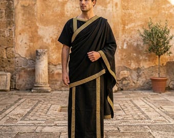Déguisement empereur romain sénateur Toga | Ensemble dieux de Jules César | Tenue de festival historique de reconstitution ancienne