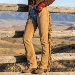 Handmade Cowgirl Suede Fringe Chaps | Western Women's Riding Gear | Custom Ranch & Rodeo Style Gear