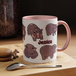 Personalized Moo Dend Mug, Cute Baby Hippo, Custom Moo Dend Meme Mug, Funny Hippo Gift for-Him or Her, MooDeng Hippo Lover Gift Idea