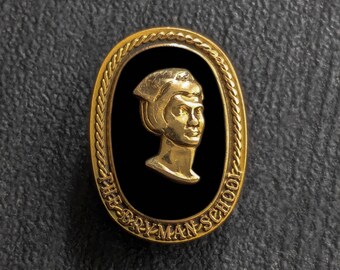 Vintage Bryman Nursing Pin Brooch | 10K Gold Filled Jostens Black Enamel School Pin | Nurse Graduation Gift | Classic Medical Jewelry