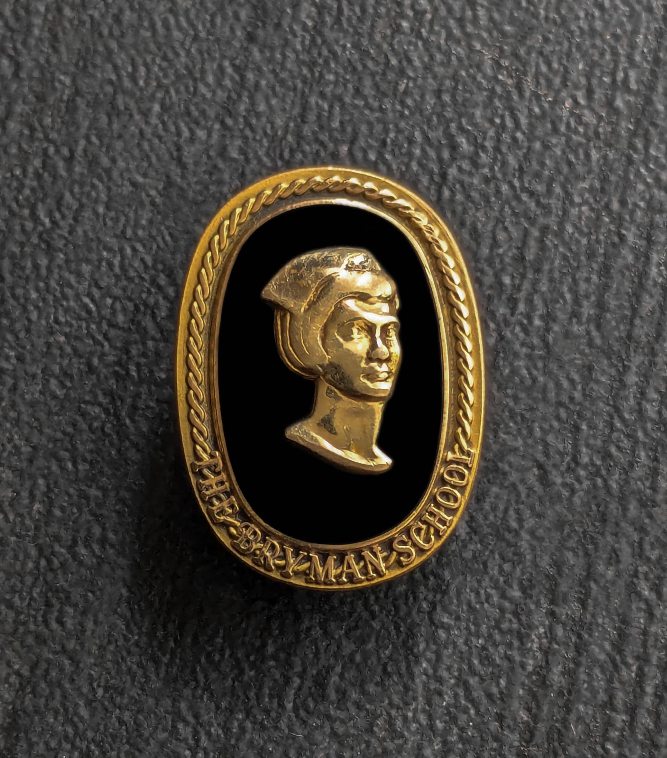 Vintage Bryman Nursing Pin Brooch 10K Gold Filled Jostens Black Enamel School Pin Nurse Graduation Gift Classic Medical Jewelry