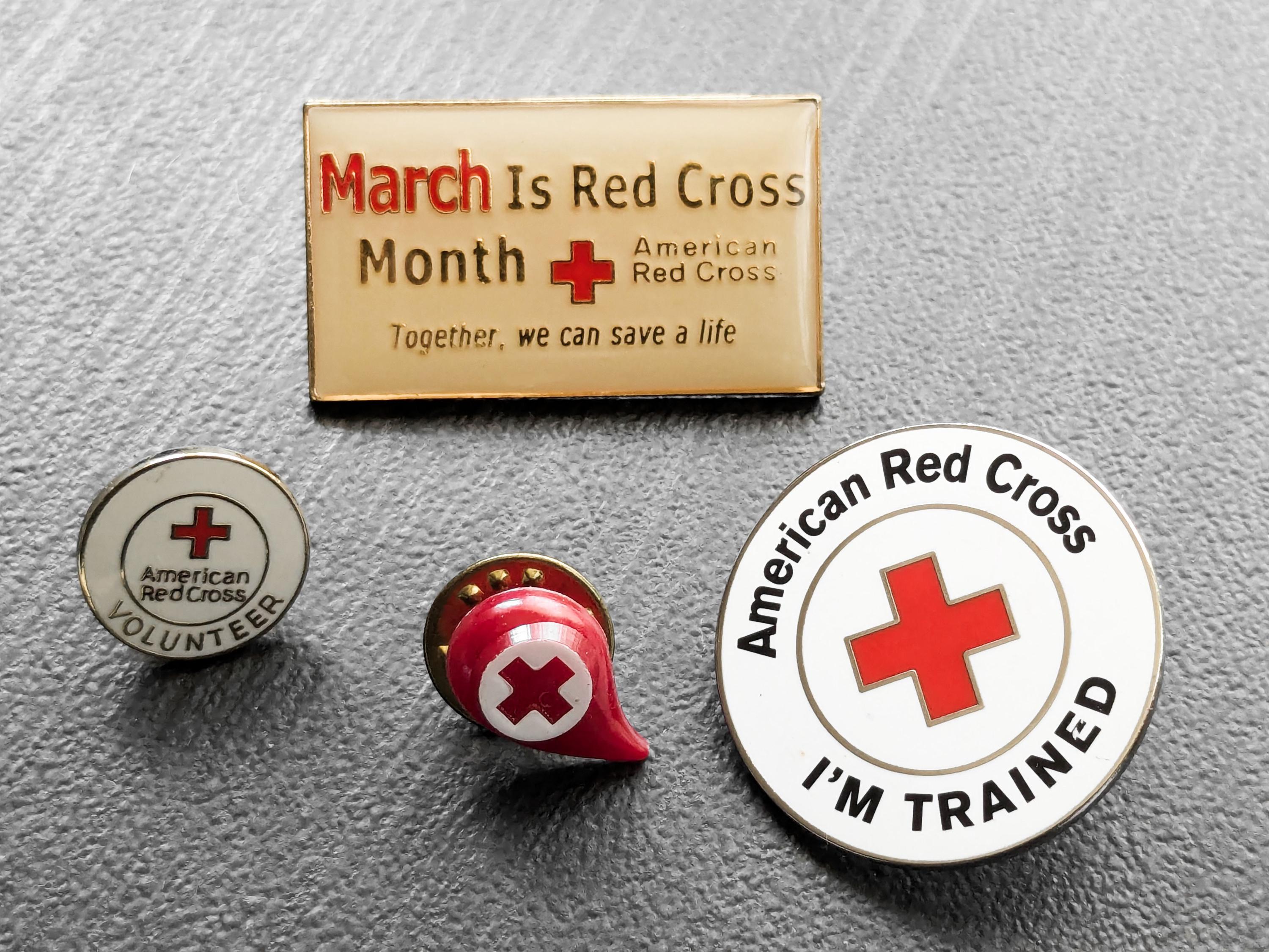 Vintage Red Cross Pin - Etsy