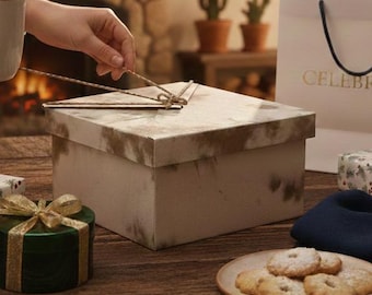 Western Gift Box Luxury Packaging Pre Wrapped Present Container Rustic Storage Cowboy Style Country Keepsake Card Holder Cowhide Pattern