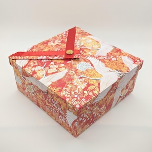 Japanese Origami Crane Gift Box with Lid Wax Seal Letter Packaging Wedding Invitation Envelope Idea Birthday Present Reusable Decorative