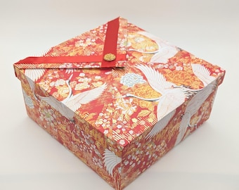 Japanischer Origami-Kranich Geschenkbox mit Deckel Wachssiegel Briefverpackung Hochzeitseinladung Umschlag Idee Geburtstagsgeschenk wiederverwendbar dekorativ