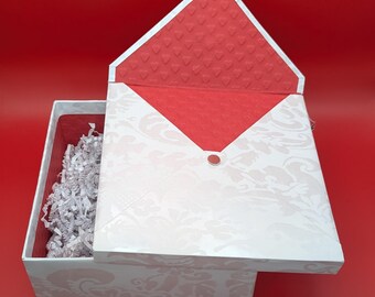 White Cake Box Flower Cupcake Tote Heart Cookie Storage with Lid Luxury Packaging for Treats Dessert Goodies Keepsake Envelope for Recipe