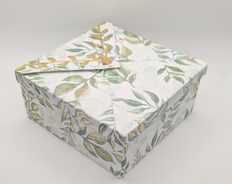 Ostern Frühling Grüne Box Natur Rebe Luxus Verpackung Dekor Idee Geschenk Umschlag Design Stein Papier Floral Einzigartiges Design Verpackung Ei Dessert