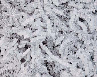 White Shredded Paper Filler: Eco-Friendly Gift Box Stuffing, Basket Protection Material (4 oz)