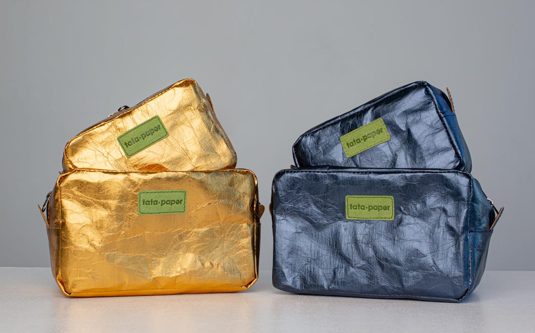 Handgemachte waschbare Kosmetiktasche aus Papier, Kulturbeutel aus