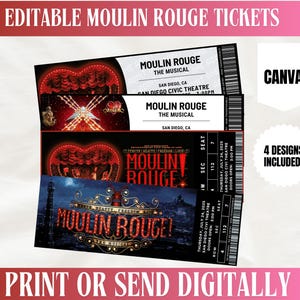 Moulin Rouge Editierbare Theaterkarte, Moulin Rouge! Das Musical 2024, Erinnerungsstücke Überraschungsgeschenk, Moulin Musical Ticket, digitaler Download