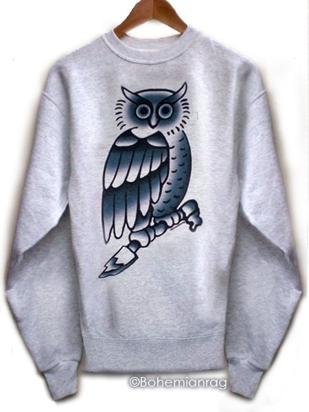 SALE Owl Tattoo Sweatshirt */* by bohemianrag