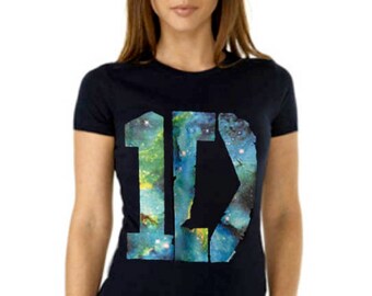 Galaxy 1D Baby Doll Tee, One Direction Galaxy Fitted Crew Neck Tee.