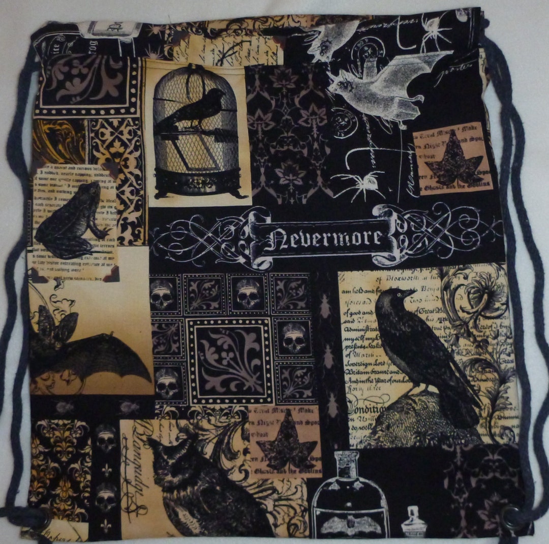 Edgar Backpack Nevermore Edgar Allan Poe: Backpack/tote Made to Order - Etsy